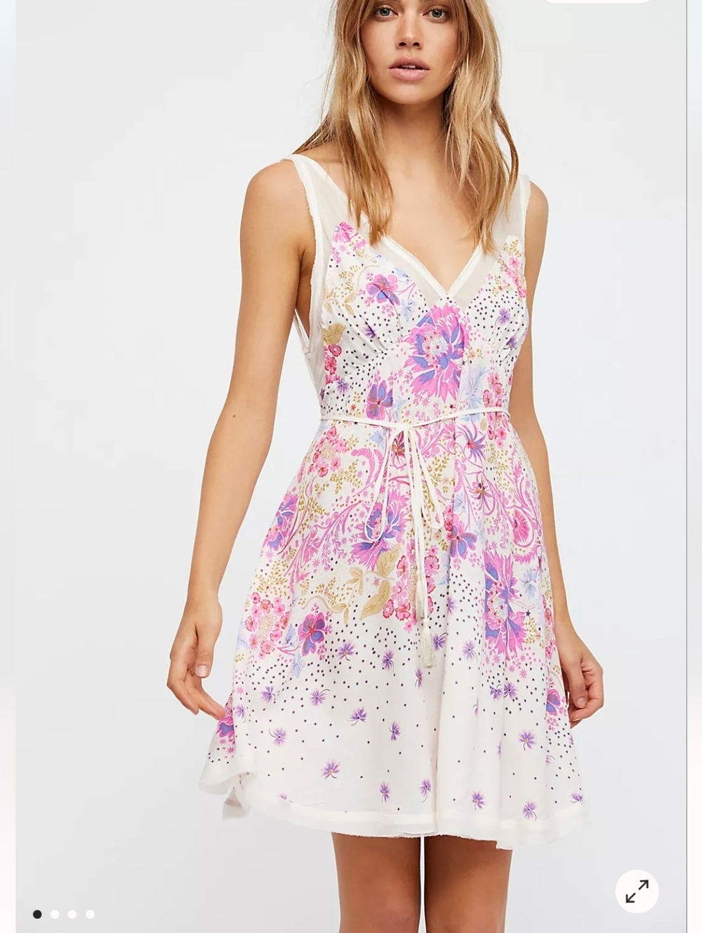 Free People Longwood Printed Slip Dress Floral Midi Medium NWOT - Picture 1 of 12